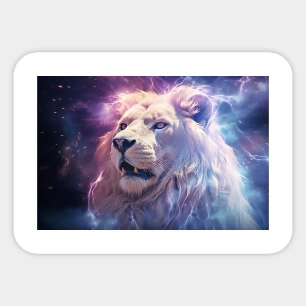 Lion Wild Animal Majestic Wilderness Surrealist Sticker by Cubebox